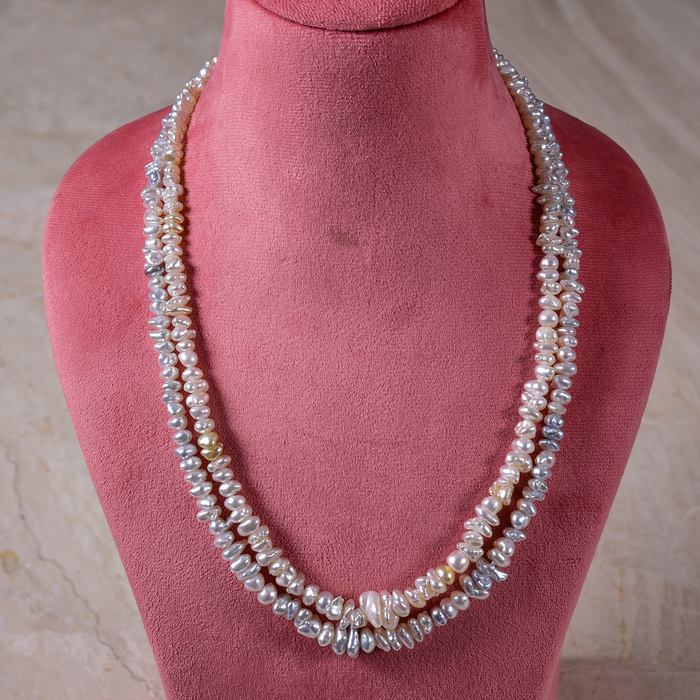 Fine Lustre Keshi Pearl Necklace by Bhagyaratnam