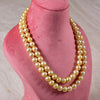 Golden South Sea Pearl Two String Necklace by Bhagyaratnam