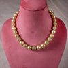 Golden South Sea Pearl Single String Necklace by Bhagyaratnam