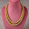 Two Strings Golden South Sea Baroque Pearl Necklace by Bhagyaratnam